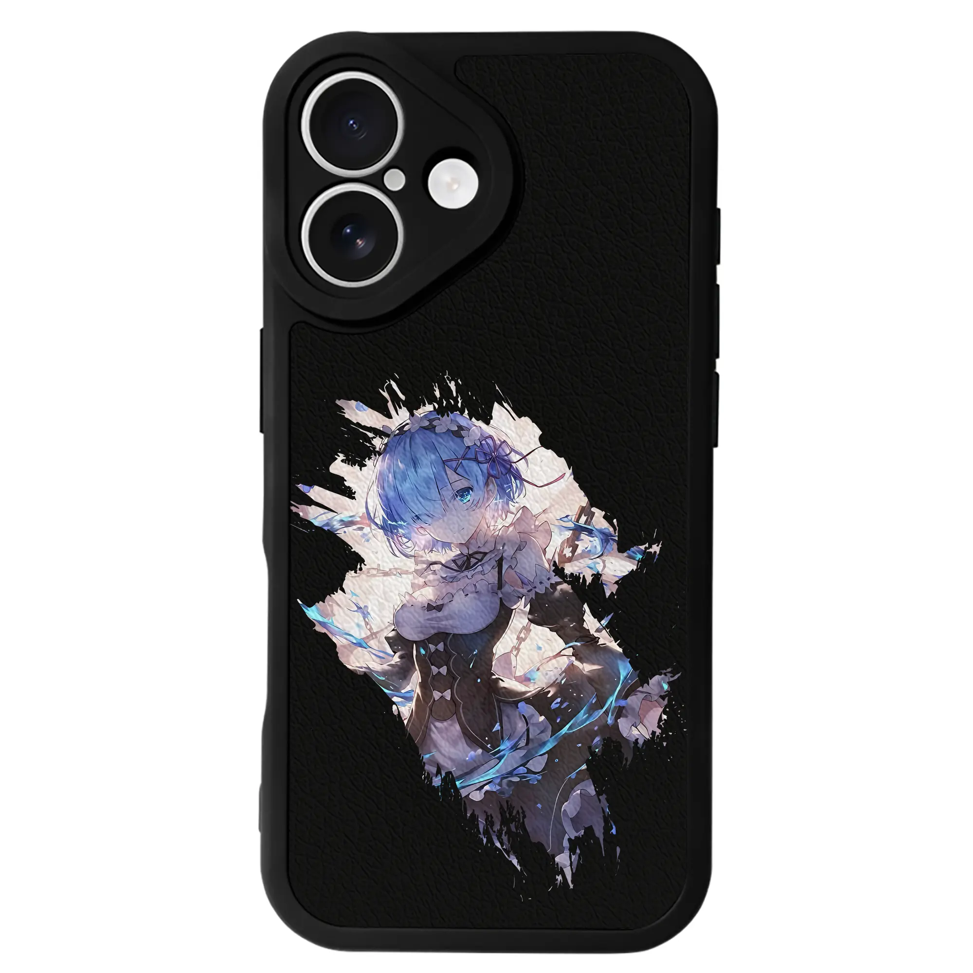 リゼロ グッズ レム - IPhone 16シリーズ対応 ・ シリコンスマホケース ・ レザー調 ・ 高精度フィット ・ 耐衝撃 ・ ワイヤレス充電対応 ・ 精密カット